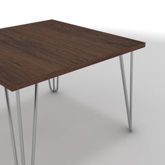 Dohányzóasztal - Linga króm lábbal - Mogyoró, méret: 60x60