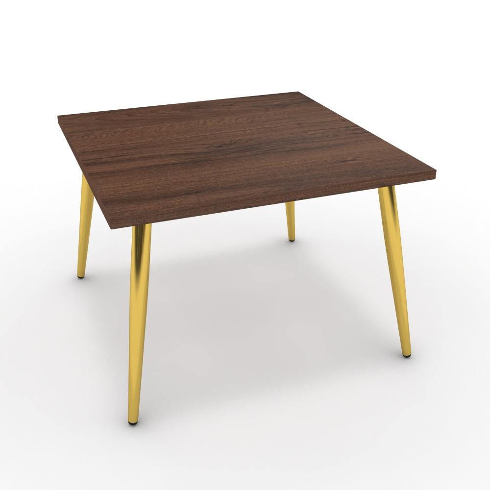 Dohányzóasztal - Manu arany lábbal - Mogyoró, méret: 60x60