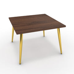 Dohányzóasztal - Manu arany lábbal - Mogyoró, méret: 60x60