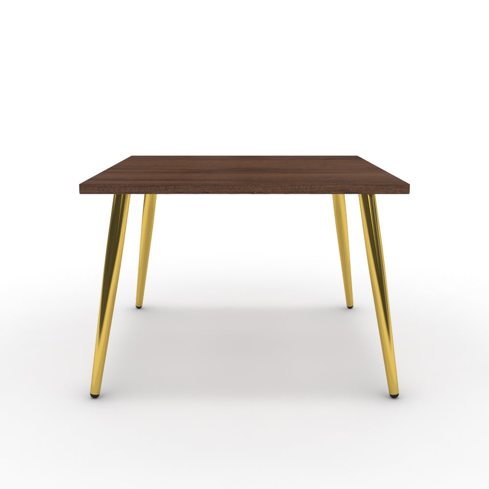 Dohányzóasztal - Manu arany lábbal - Mogyoró, méret: 60x60