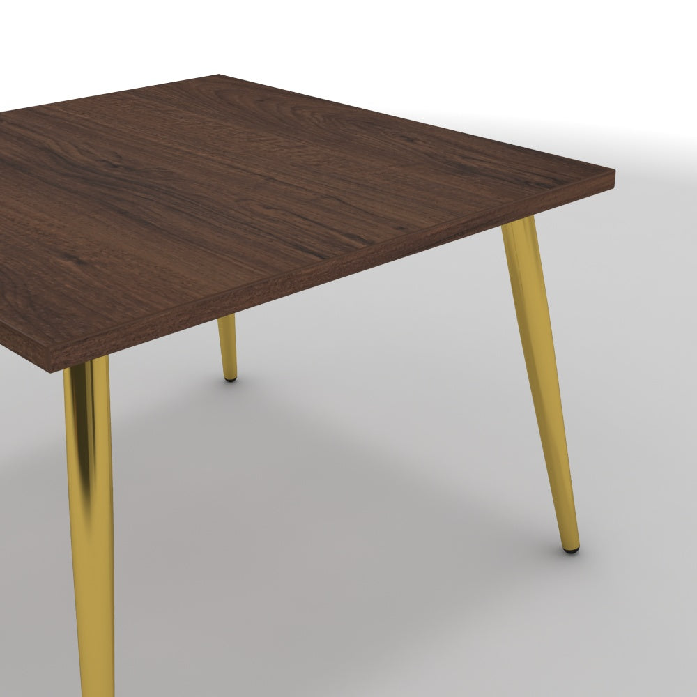 Dohányzóasztal - Manu arany lábbal - Mogyoró, méret: 60x60