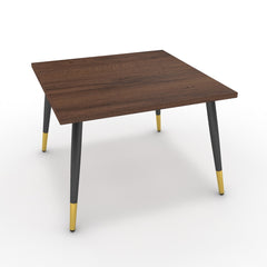 Dohányzóasztal - Manu fekete és arany lábbal - Mogyoró, méret: 60x60