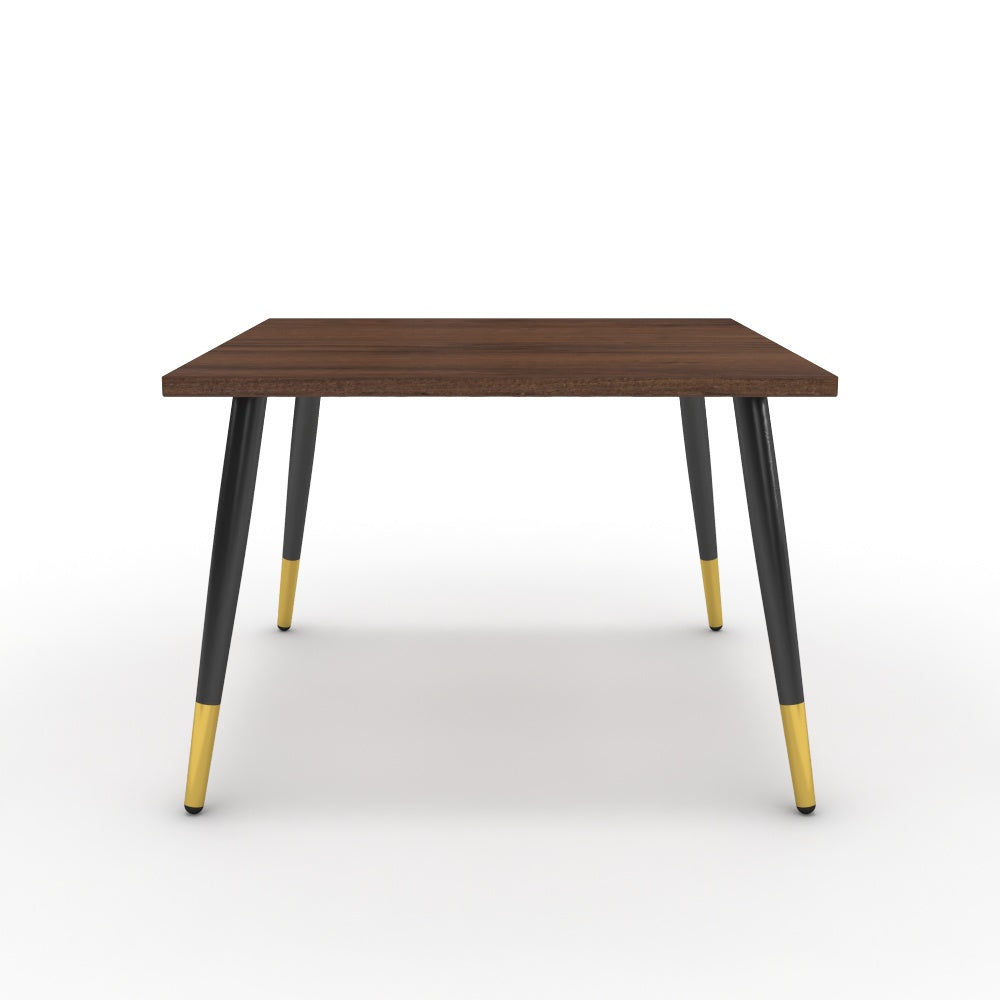 Dohányzóasztal - Manu fekete és arany lábbal - Mogyoró, méret: 60x60