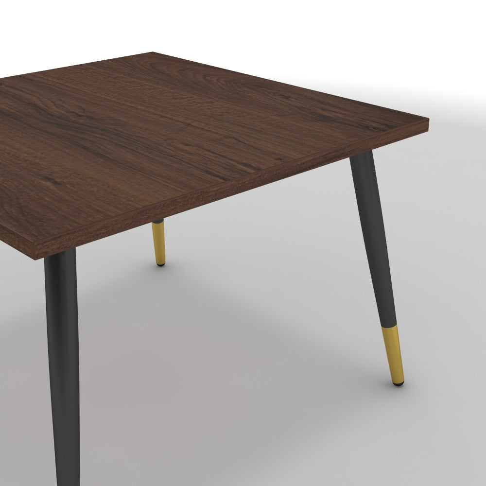 Dohányzóasztal - Manu fekete és arany lábbal - Mogyoró, méret: 60x60