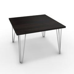 Dohányzóasztal - Linga króm lábbal - Füstölt dió, méret: 60x60