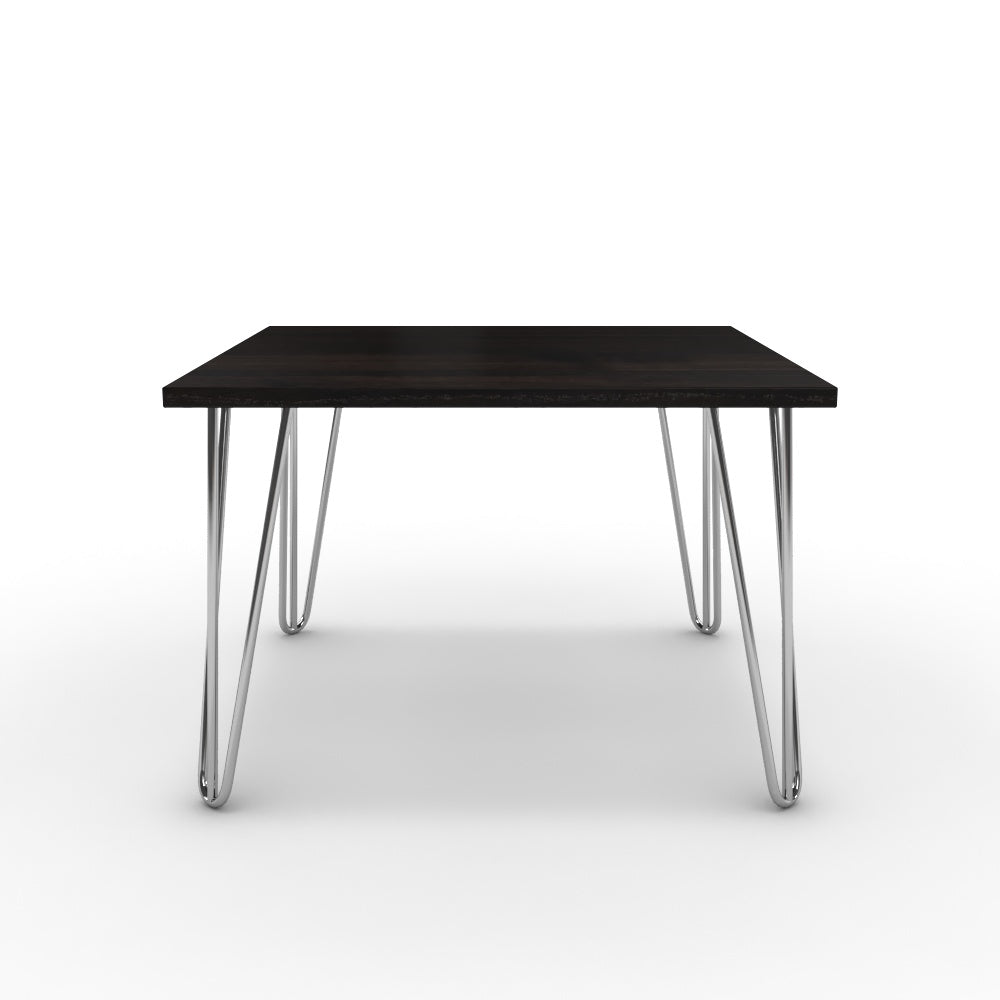 Dohányzóasztal - Linga króm lábbal - Füstölt dió, méret: 60x60