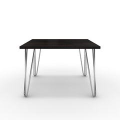 Dohányzóasztal - Linga króm lábbal - Füstölt dió, méret: 60x60