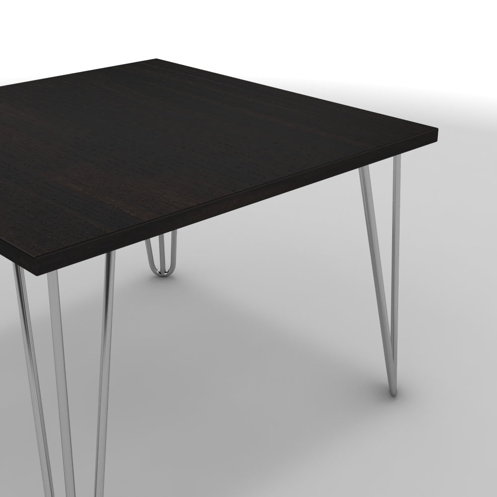 Dohányzóasztal - Linga króm lábbal - Füstölt dió, méret: 60x60