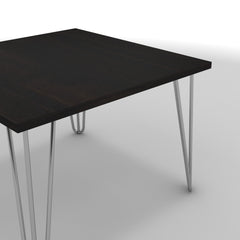 Dohányzóasztal - Linga króm lábbal - Füstölt dió, méret: 60x60