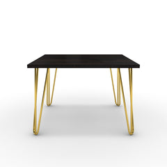 Dohányzóasztal - Linga arany lábbal - Füstölt dió, méret: 60x60