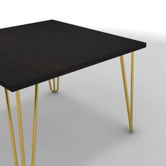 Dohányzóasztal - Linga arany lábbal - Füstölt dió, méret: 60x60