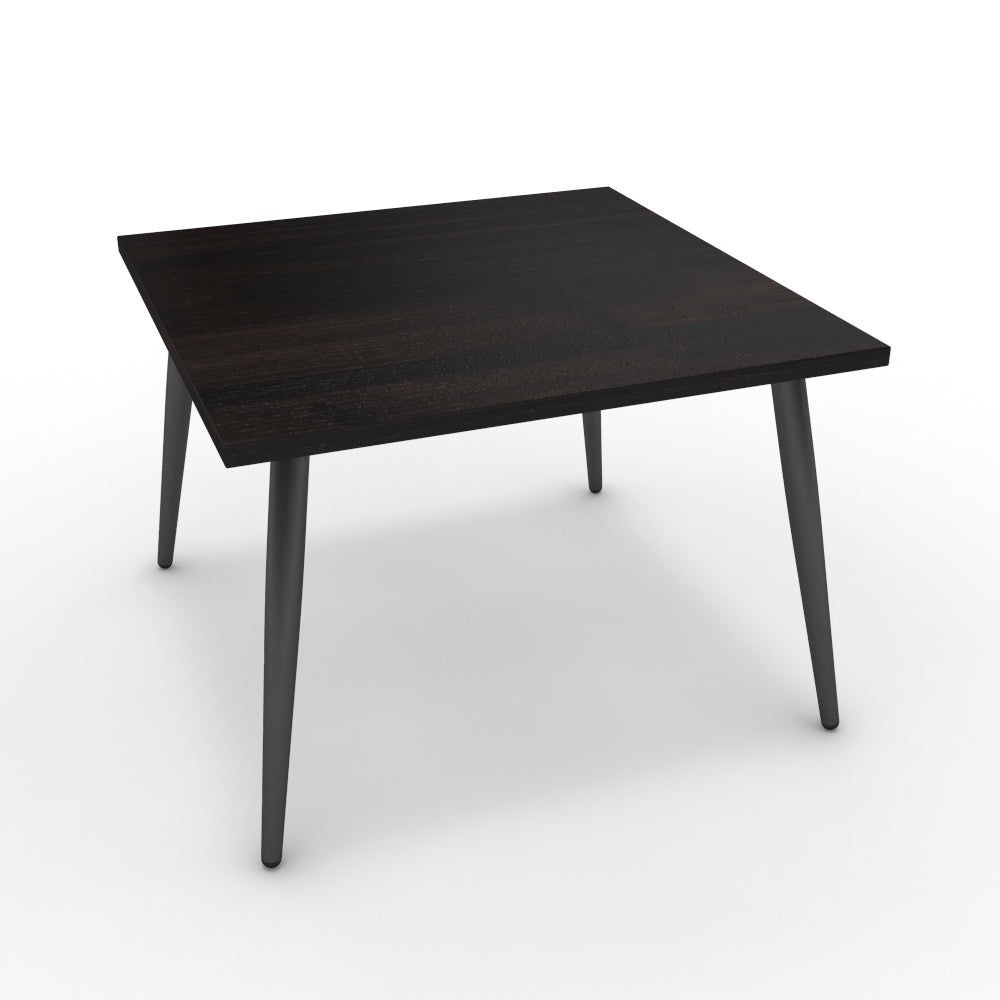 Dohányzóasztal - Manu fekete lábbal - Füstölt dió, méret: 60x60