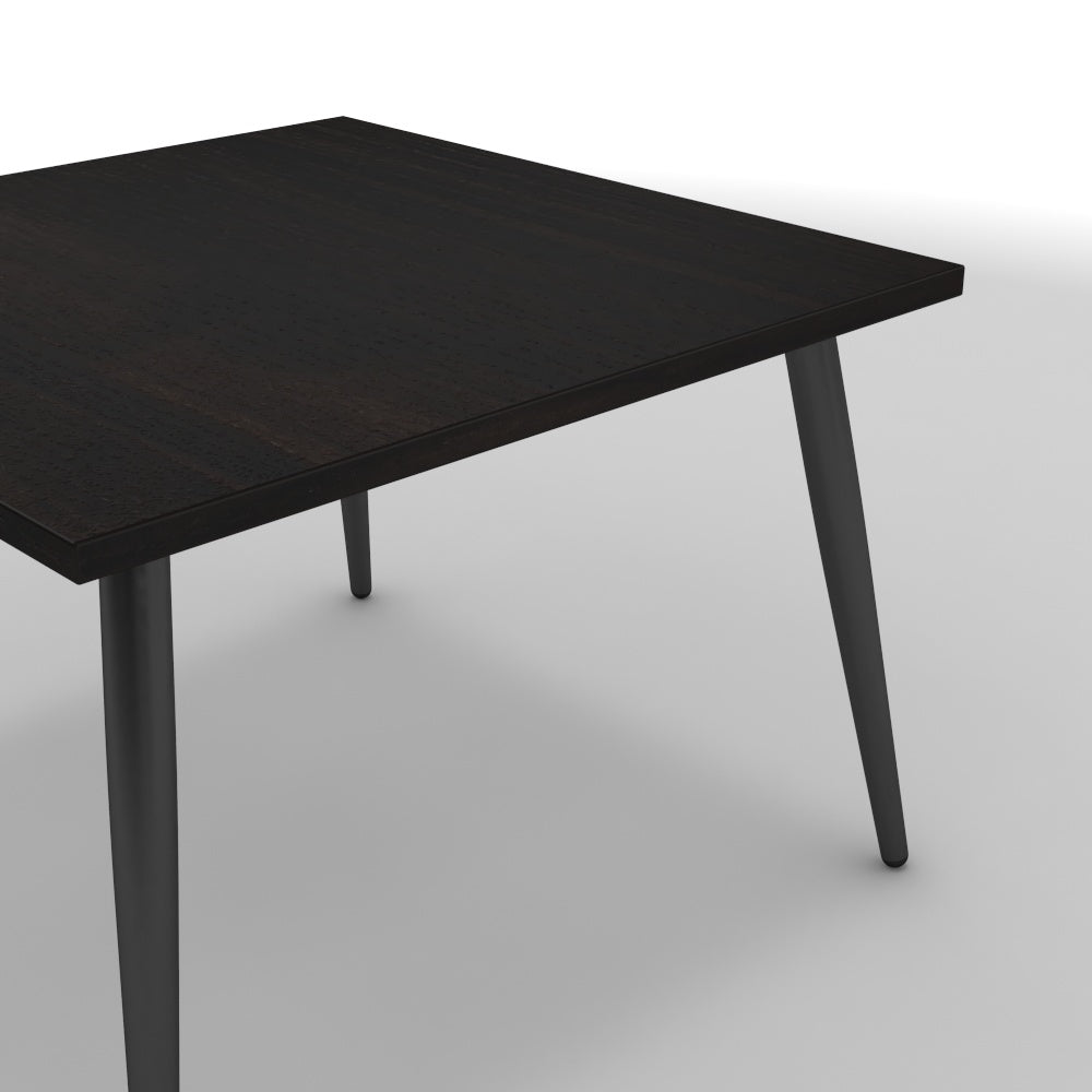 Dohányzóasztal - Manu fekete lábbal - Füstölt dió, méret: 60x60