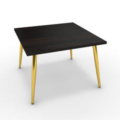 Dohányzóasztal - Manu arany lábbal - Füstölt dió, méret: 60x60