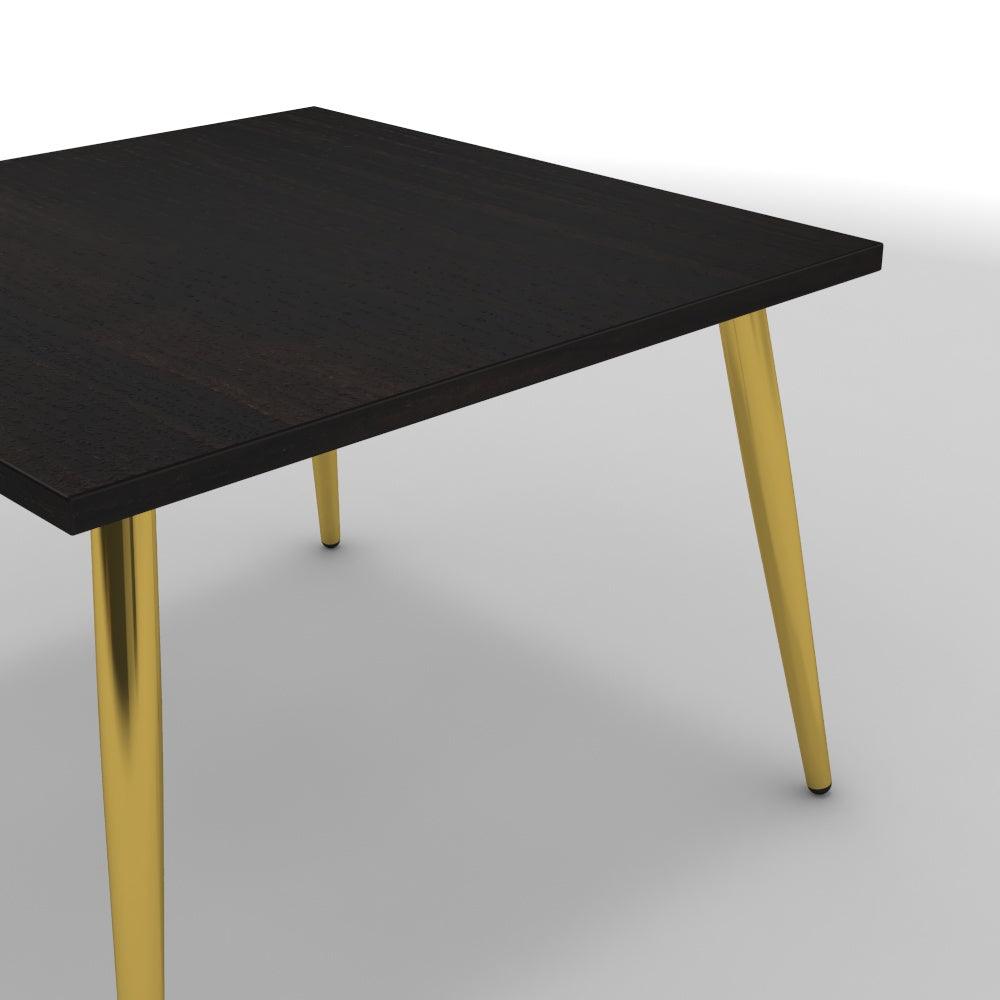 Dohányzóasztal - Manu arany lábbal - Füstölt dió, méret: 60x60