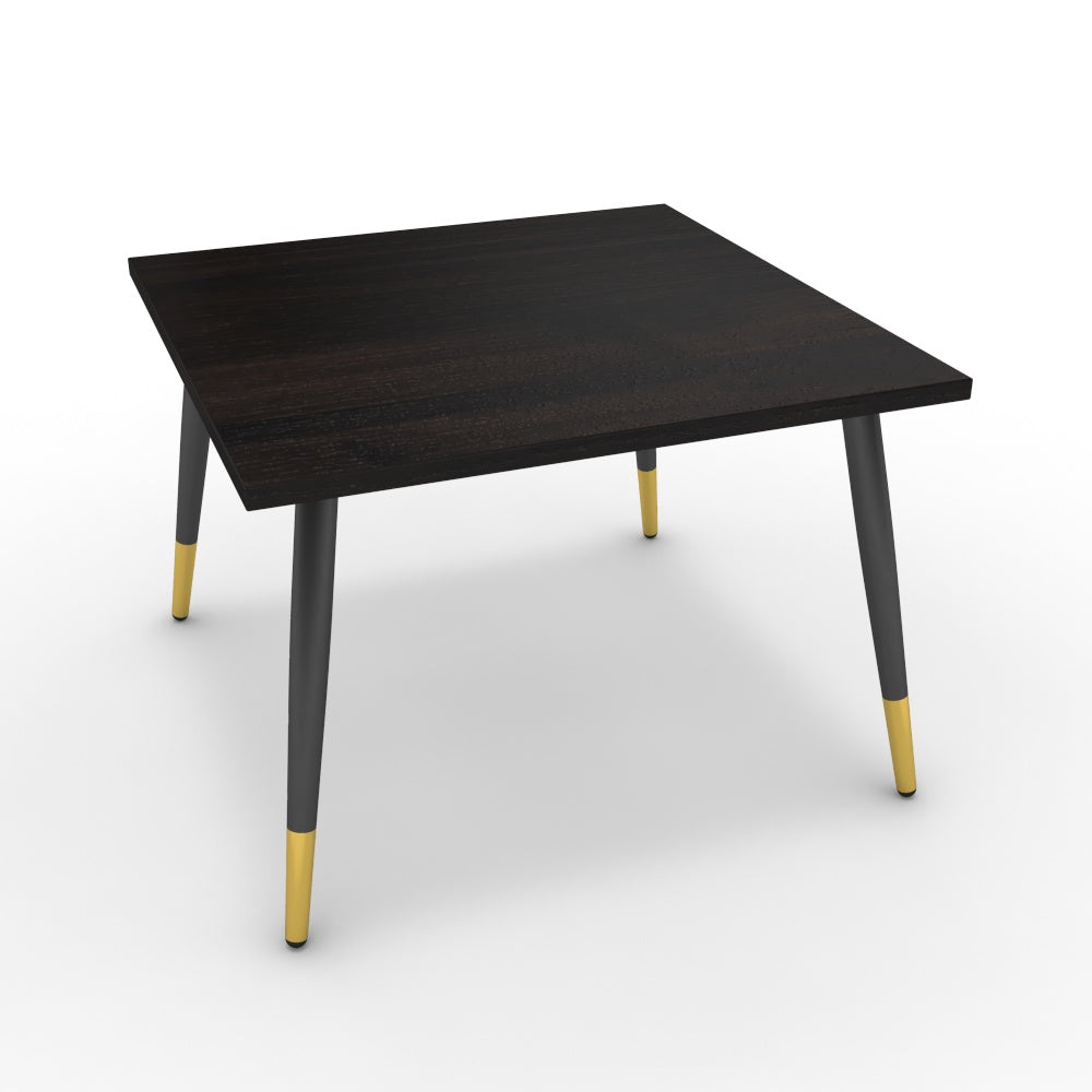 Dohányzóasztal - Manu fekete és arany lábbal - Füstölt dió, méret: 60x60