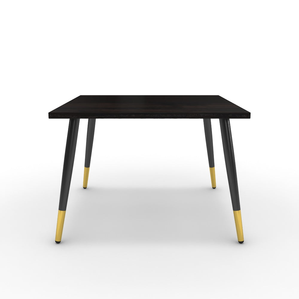 Dohányzóasztal - Manu fekete és arany lábbal - Füstölt dió, méret: 60x60