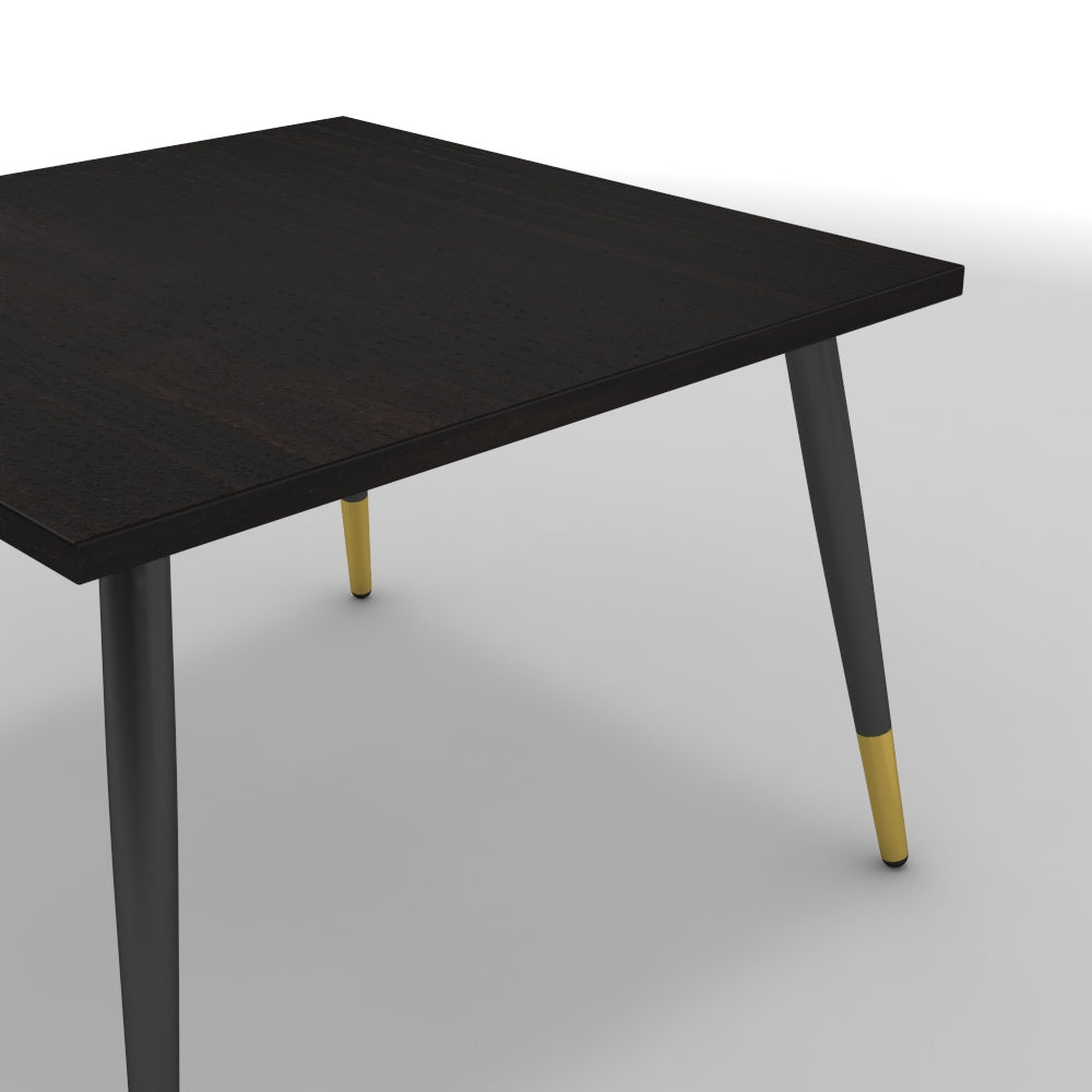 Dohányzóasztal - Manu fekete és arany lábbal - Füstölt dió, méret: 60x60