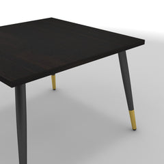 Dohányzóasztal - Manu fekete és arany lábbal - Füstölt dió, méret: 60x60