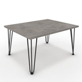 Dohányzóasztal - Linga fekete lábbal - Vil.szürke Chicago beton, méret: 75x60