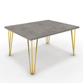 Dohányzóasztal - Linga arany lábbal - Vil.szürke Chicago beton, méret: 75x60