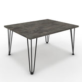 Dohányzóasztal - Linga fekete lábbal - Antracit metal rock, méret: 75x60