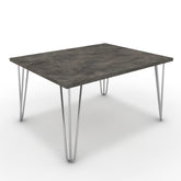 Dohányzóasztal - Linga króm lábbal - Antracit metal rock, méret: 75x60