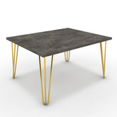 Dohányzóasztal - Linga arany lábbal - Antracit metal rock, méret: 75x60