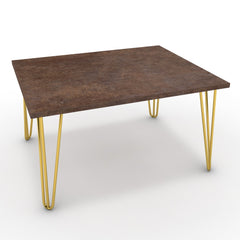 Dohányzóasztal - Linga arany lábbal - Ferro bronz, méret: 75x60