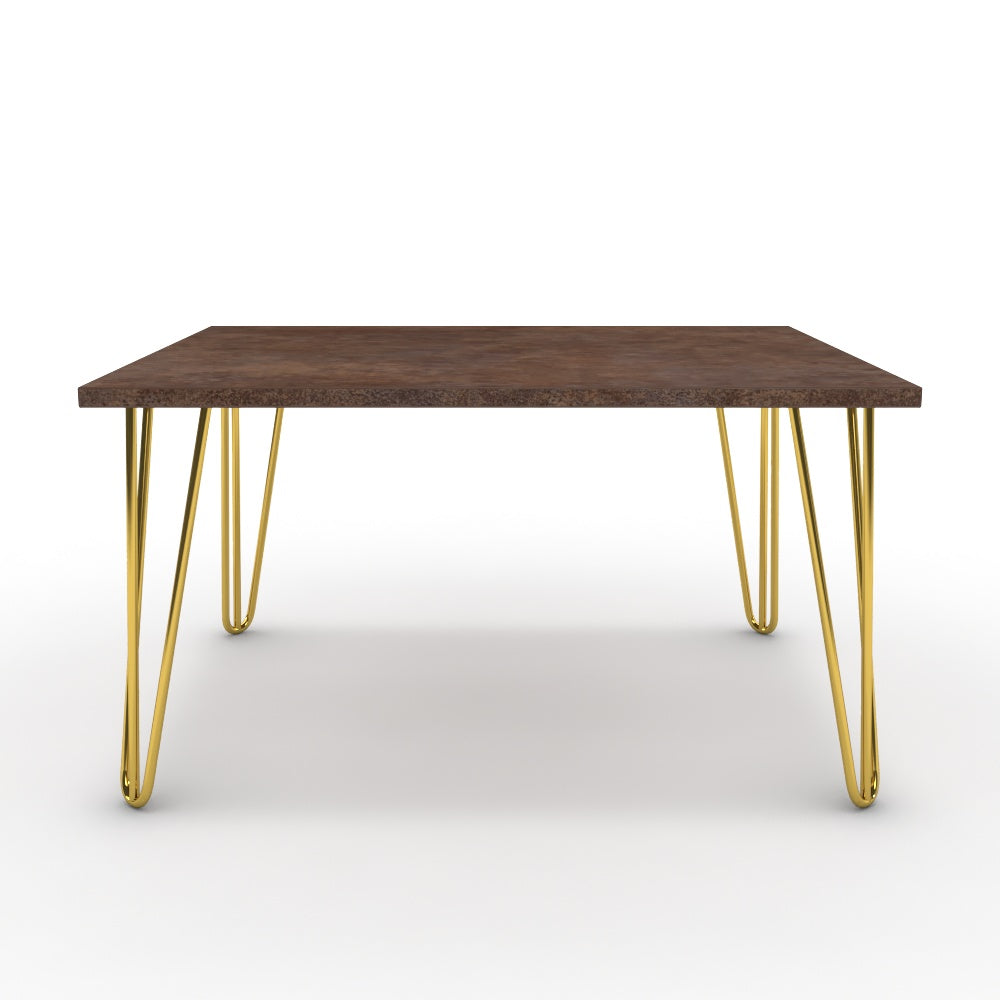 Dohányzóasztal - Linga arany lábbal - Ferro bronz, méret: 75x60