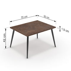 Dohányzóasztal - Manu fekete lábbal - Ferro bronz, méret: 75x60