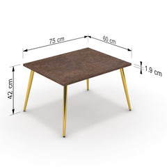 Dohányzóasztal - Manu arany lábbal - Ferro bronz, méret: 75x60