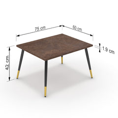 Dohányzóasztal - Manu fekete és arany lábbal - Ferro bronz, méret: 75x60