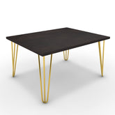 Dohányzóasztal - Linga arany lábbal - Fekete-arany metál pala, méret: 75x60