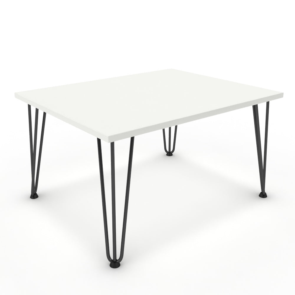 Dohányzóasztal - Linga fekete lábbal - Alpesi fehér, méret: 75x60