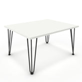 Dohányzóasztal - Linga fekete lábbal - Alpesi fehér, méret: 75x60