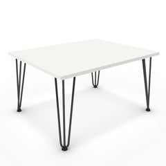 Dohányzóasztal - Linga fekete lábbal - Alpesi fehér, méret: 75x60