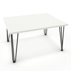 Dohányzóasztal - Linga fekete lábbal - Alpesi fehér, méret: 75x60