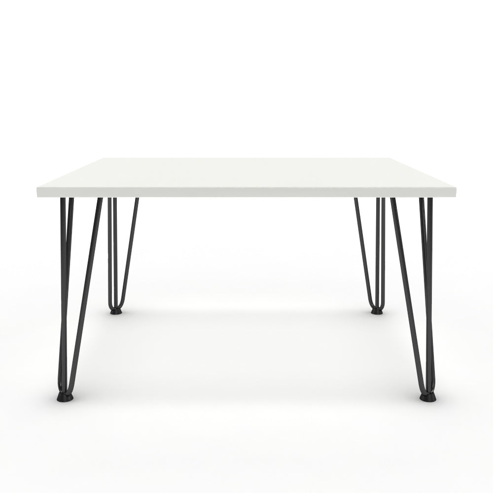 Dohányzóasztal - Linga fekete lábbal - Alpesi fehér, méret: 75x60