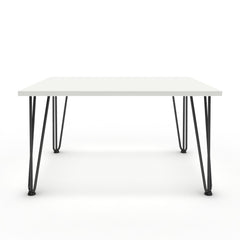 Dohányzóasztal - Linga fekete lábbal - Alpesi fehér, méret: 75x60