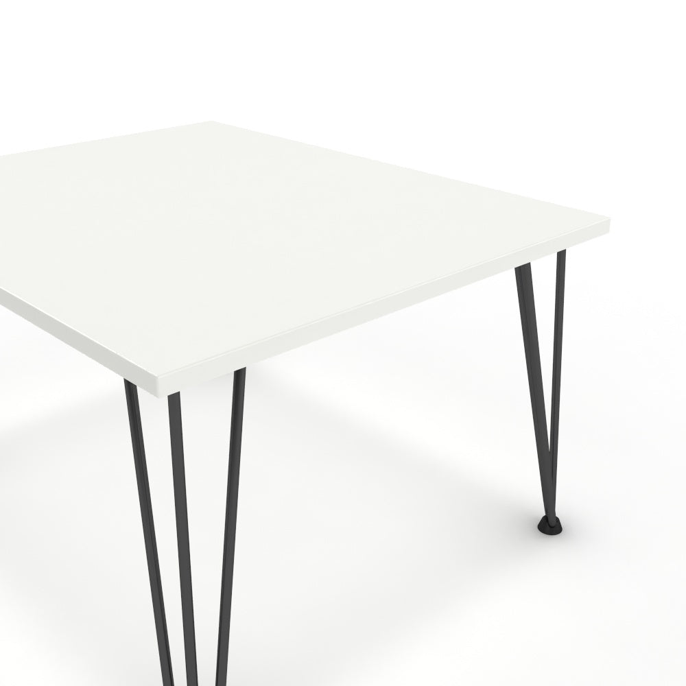 Dohányzóasztal - Linga fekete lábbal - Alpesi fehér, méret: 75x60