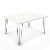 Dohányzóasztal - Linga króm lábbal - Alpesi fehér, méret: 75x60