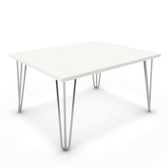 Dohányzóasztal - Linga króm lábbal - Alpesi fehér, méret: 75x60