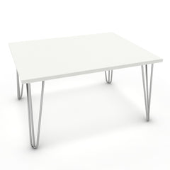 Dohányzóasztal - Linga króm lábbal - Alpesi fehér, méret: 75x60