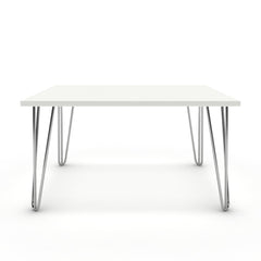 Dohányzóasztal - Linga króm lábbal - Alpesi fehér, méret: 75x60