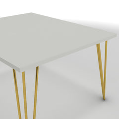 Dohányzóasztal - Linga arany lábbal - Alpesi fehér, méret: 75x60