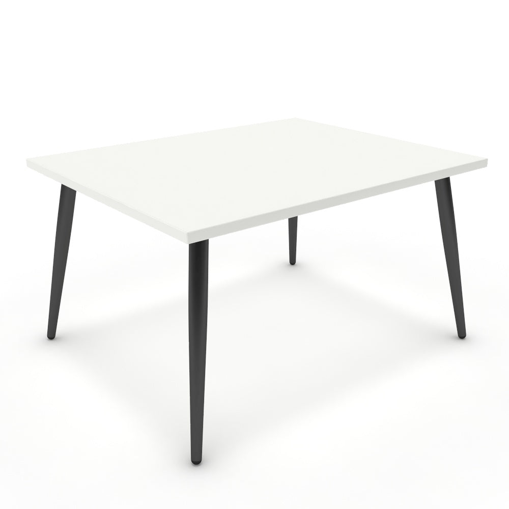 Dohányzóasztal - Manu fekete lábbal - Alpesi fehér, méret: 75x60