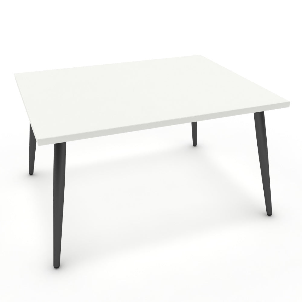 Dohányzóasztal - Manu fekete lábbal - Alpesi fehér, méret: 75x60