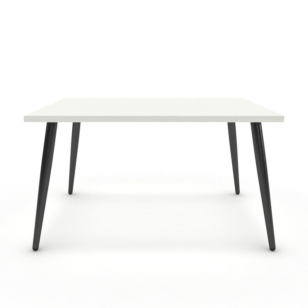 Dohányzóasztal - Manu fekete lábbal - Alpesi fehér, méret: 75x60