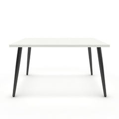 Dohányzóasztal - Manu fekete lábbal - Alpesi fehér, méret: 75x60